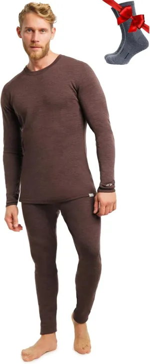 Merino.tech Merino Wool Base Layer Mens Set - Heavyweight, Midweight, Lite Merino Wool Thermal Underwear For Men Top, Bottom