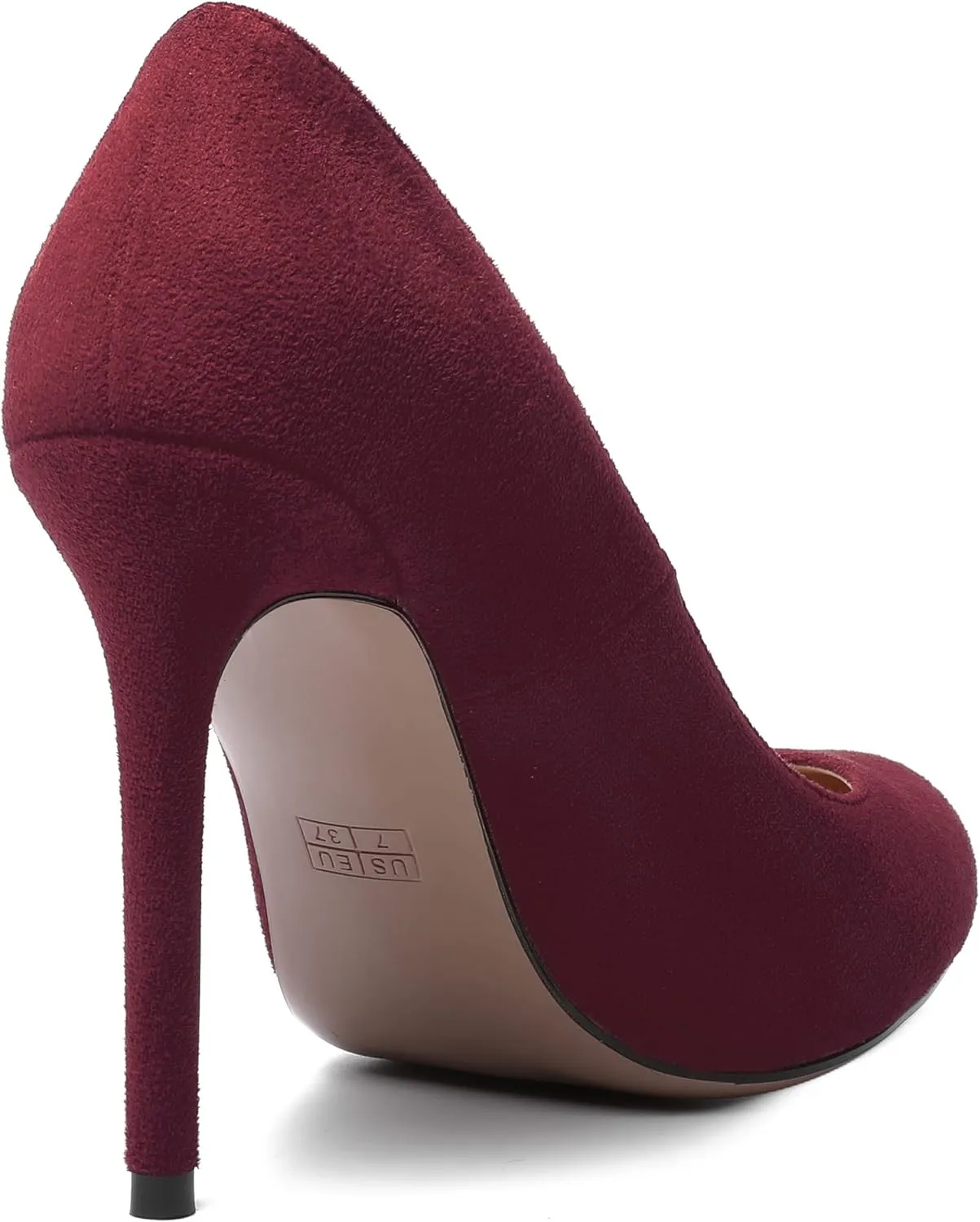 MERRORI Womens Slip On Classic Platform Round Toe Elegent Party Suede Stiletto High Heel Pumps Shoes 4 Inch