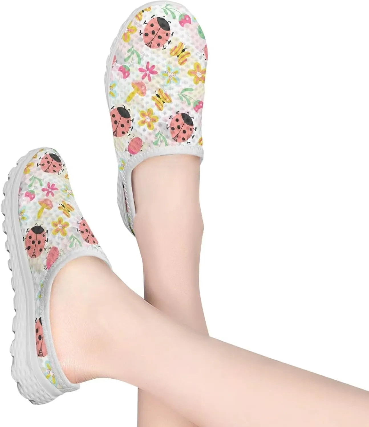 Mesh Flats Water Shoes for Women Slip On Barefoot Aque Shoes Womens Mules for Summer Quick Dry Casual Walking Flats