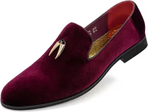 MHB Men's Penny Slip-On Velvet Loafer Suede Dress Shoes Glitter Smoking Slipper