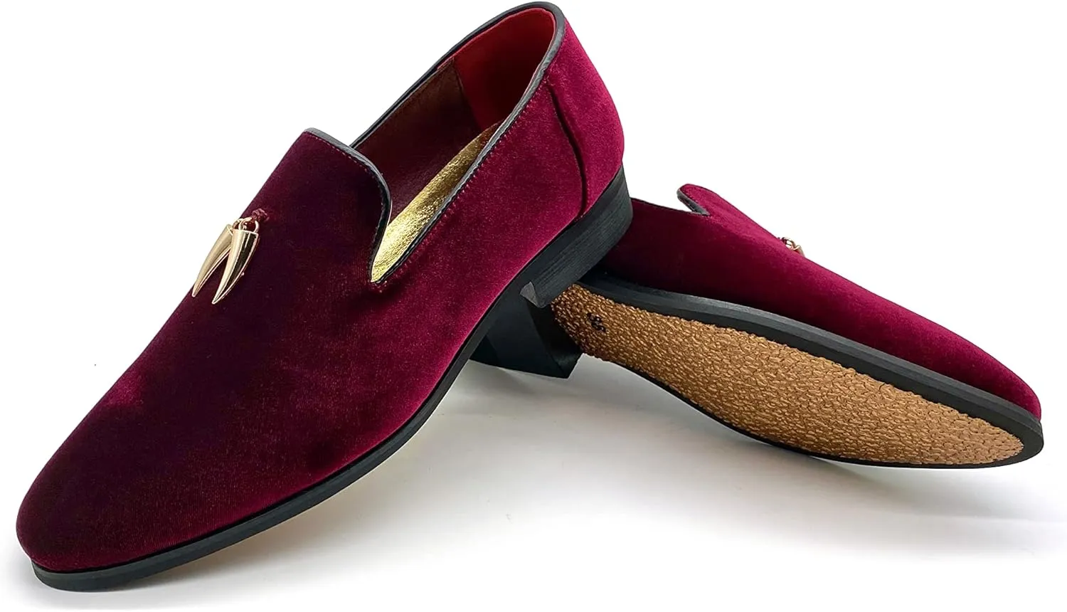 MHB Men's Penny Slip-On Velvet Loafer Suede Dress Shoes Glitter Smoking Slipper