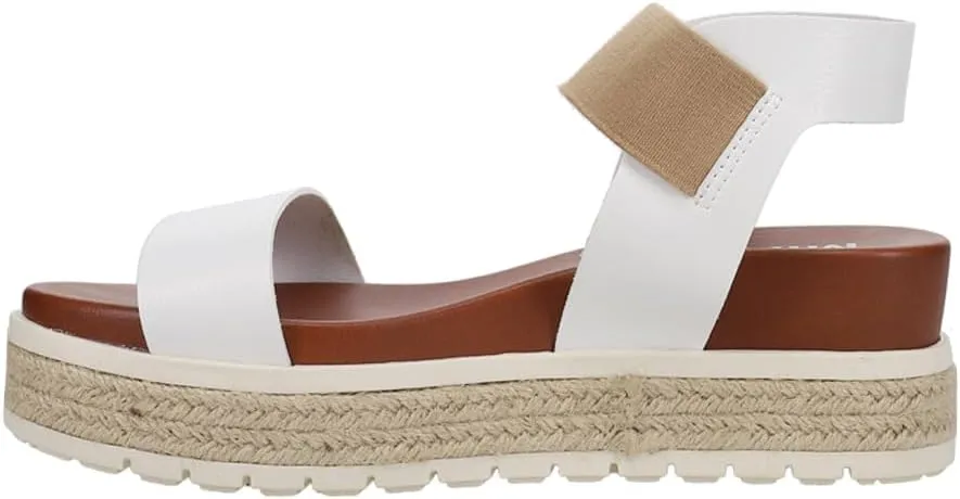 MIA Womens Kandice Espadrille Platform Casual Sandals Casual Low Heel 1-2" - White