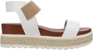 MIA Womens Kandice Espadrille Platform Casual Sandals Casual Low Heel 1-2" - White