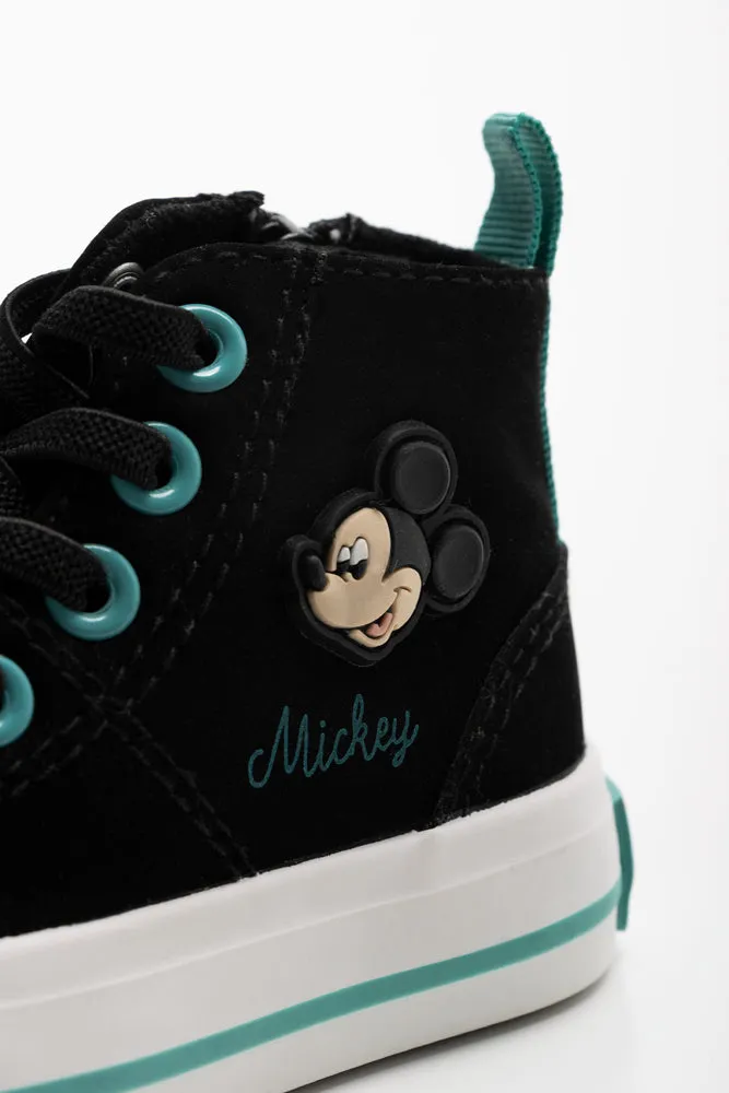 Mickey Mouse High Top Sneaker Black
