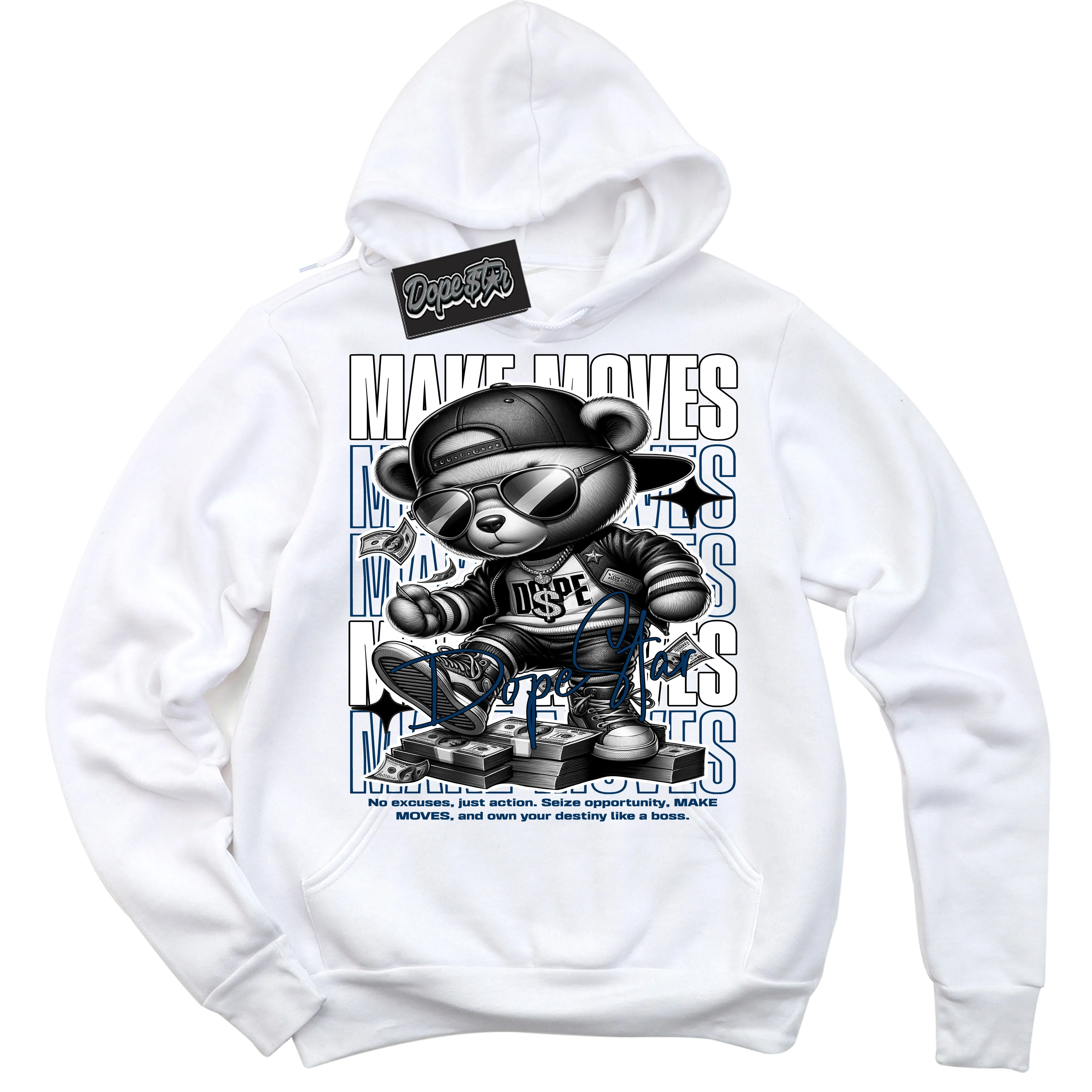 Midnight Navy 1s Sneaker Hoodie Make Moves Graphic