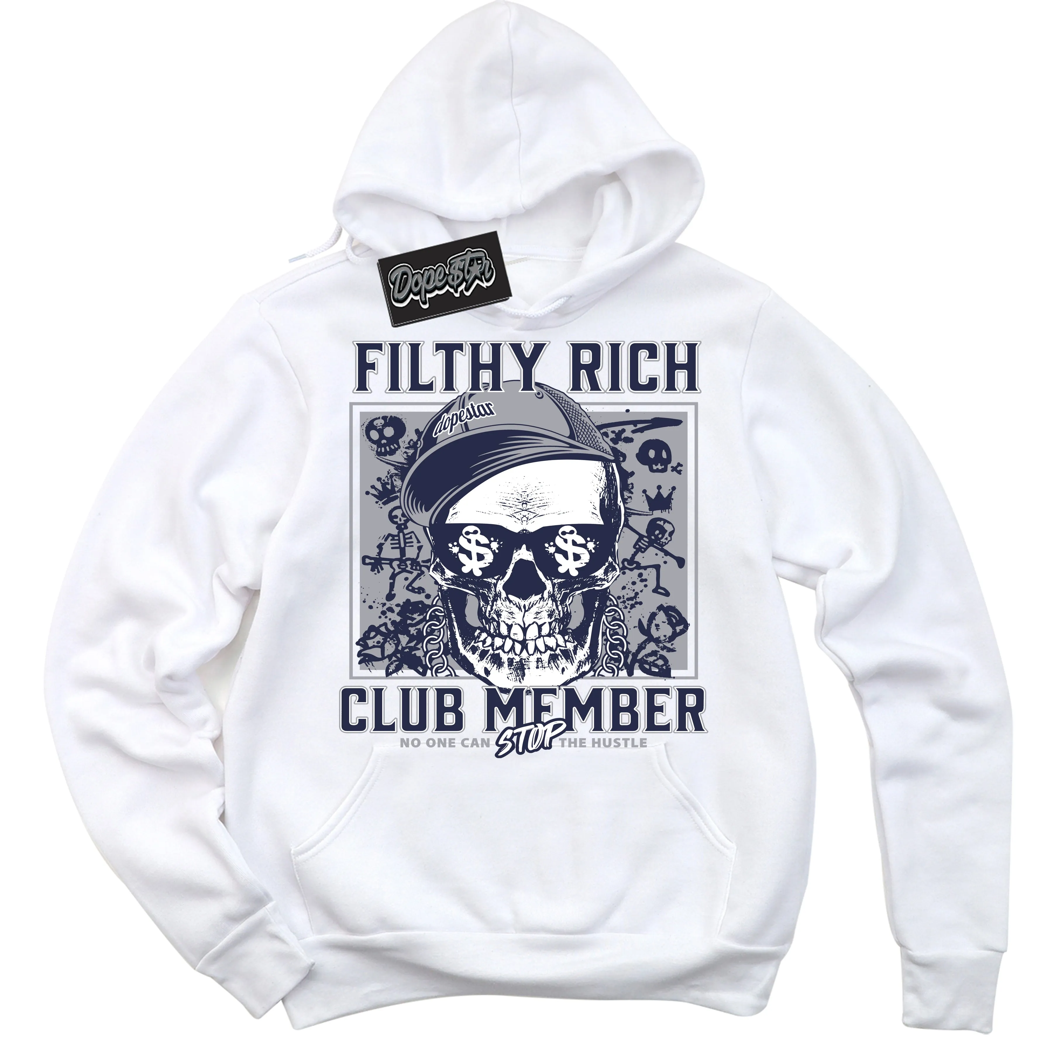 Midnight Navy 3s Sneaker Hoodie Filthy Rich Graphic