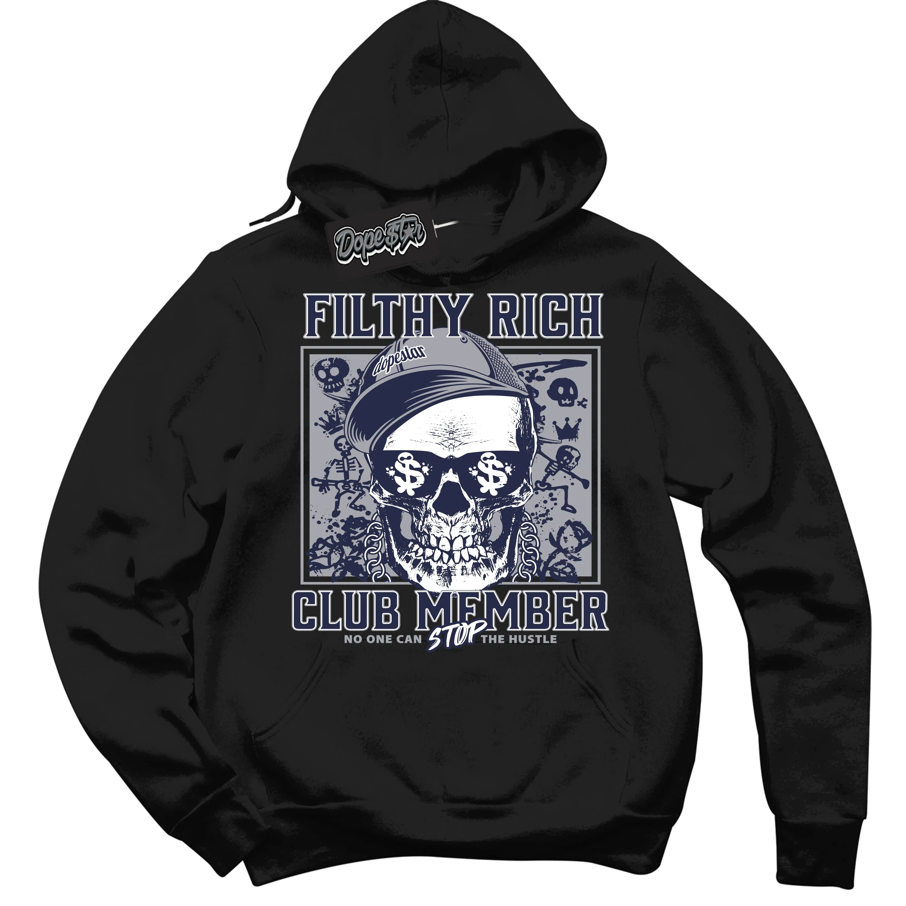 Midnight Navy 3s Sneaker Hoodie Filthy Rich Graphic