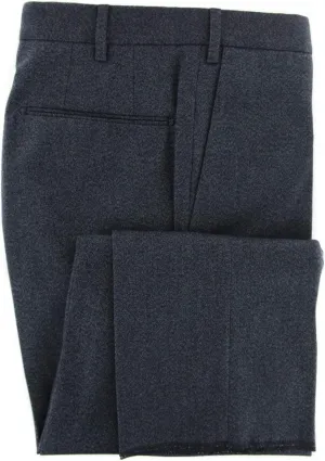 Midnight Navy Blue Melange Pants - Slim