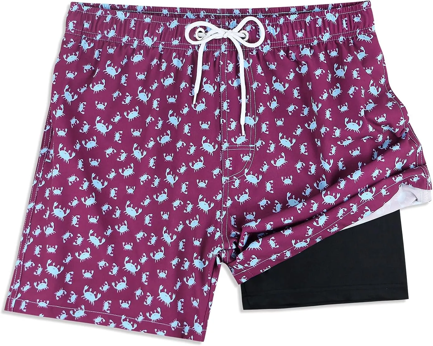 MILANKERR 5.5 inch Mens Swim Trunks with Compression Liner,Mens Bathing Suit Quick Dry Stretch Swimming Trunks