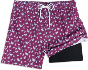 MILANKERR 5.5 inch Mens Swim Trunks with Compression Liner,Mens Bathing Suit Quick Dry Stretch Swimming Trunks