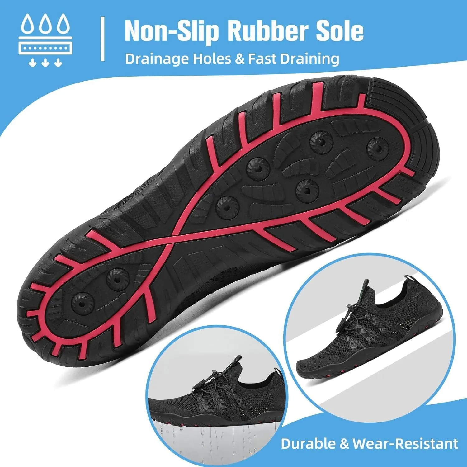 Mishansha Water Shoes for Women Men Barefoot Beach Shoe Quick Dry Aqua Swim Socks for Surfing Yoga Size 4.5-15 Women/3-13.5 Men