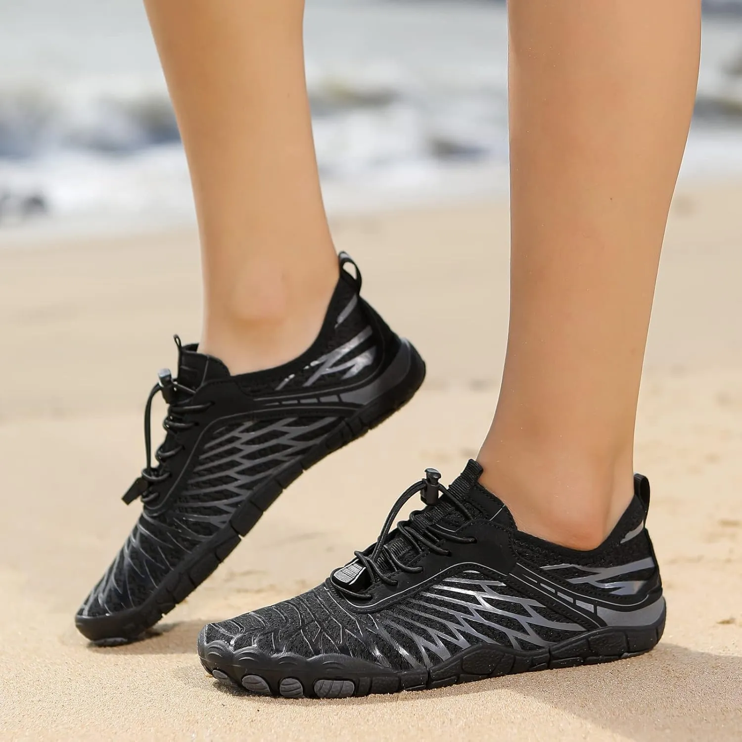 MOCHINI Hike Barefoot Shoes Grounded Footwear for Womens Men Non-Slip Wide Toe Neuropathy Beach Pool Aqua Swimming Surf Hiking Walking Quick Dry Water Shoes