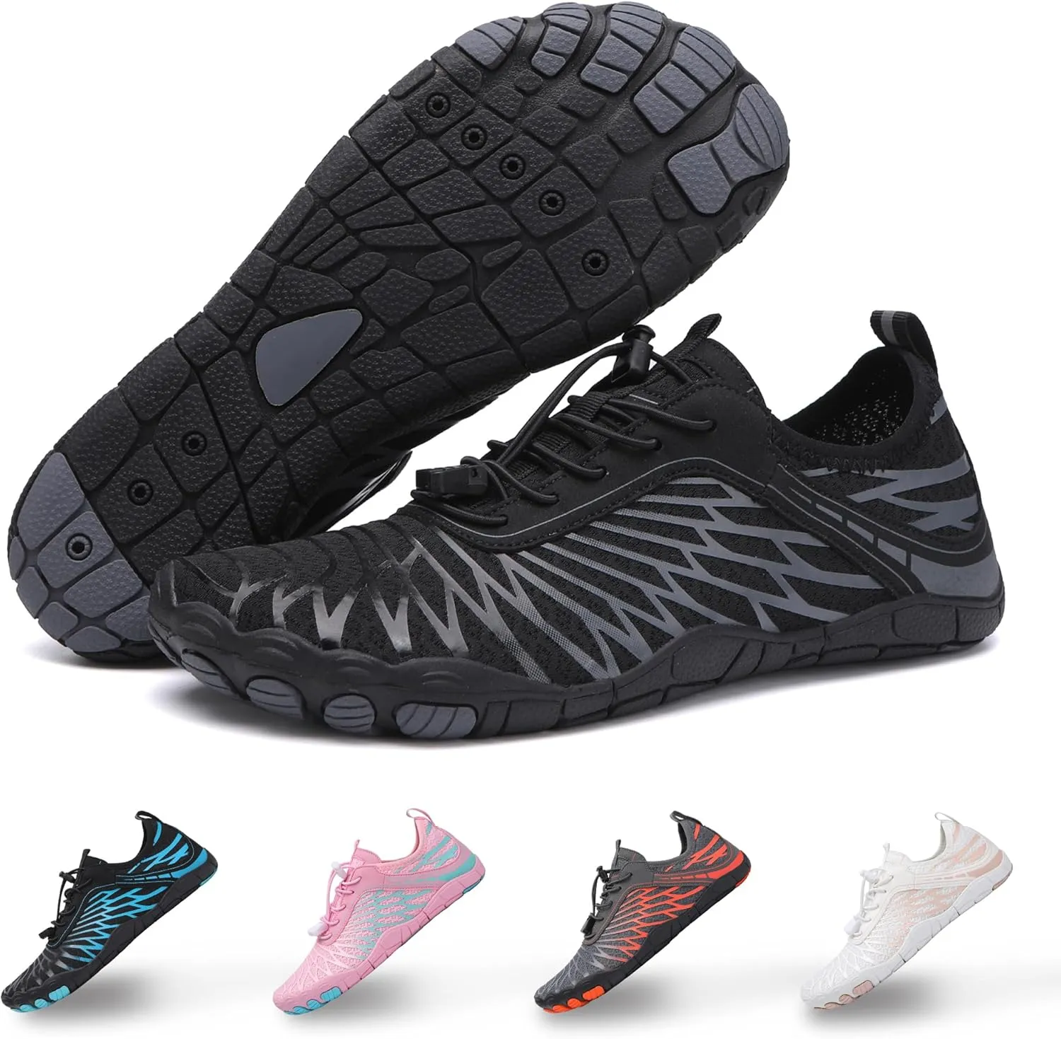 MOCHINI Hike Barefoot Shoes Grounded Footwear for Womens Men Non-Slip Wide Toe Neuropathy Beach Pool Aqua Swimming Surf Hiking Walking Quick Dry Water Shoes
