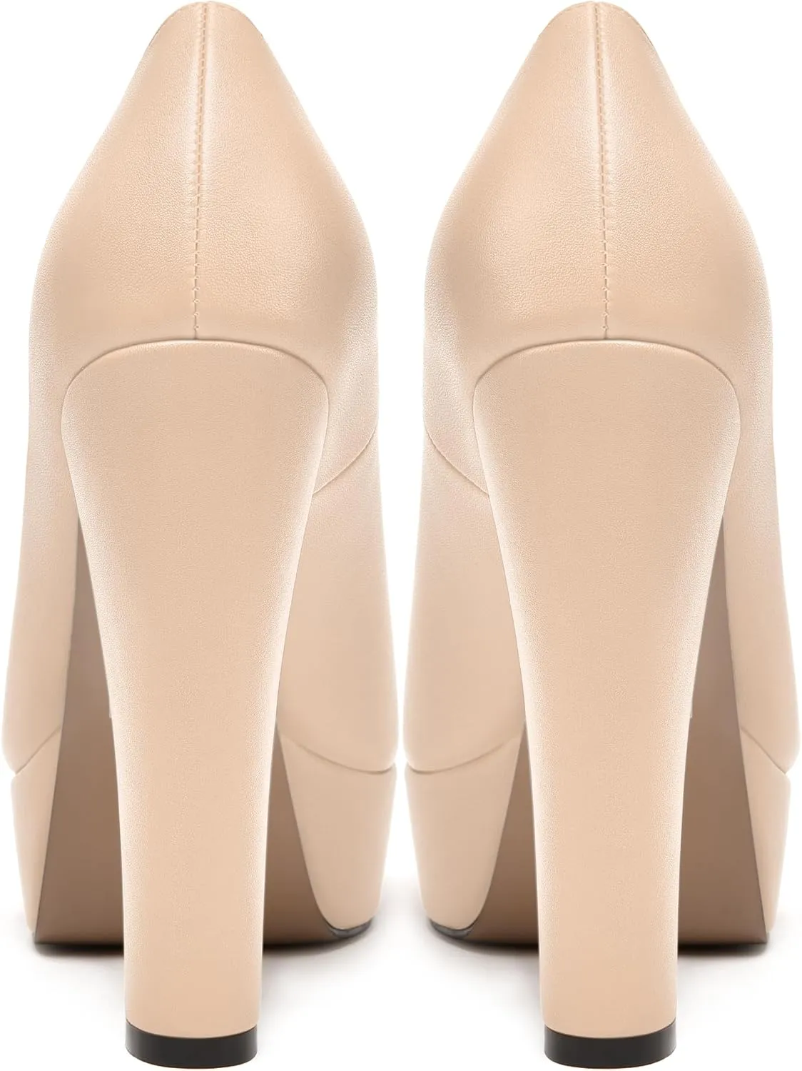 MODENCOCO Womens Fashion Platform Slip On Sexy Matte Evening Peep Toe Block High Heel Pumps Shoes 5 Inch