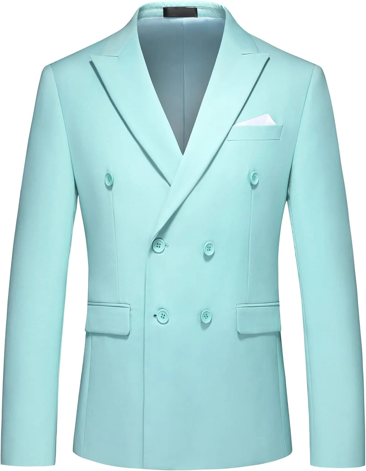 MOGU Mens 2 Piece Double Breasted Suit Slim Fit Tuxedo Blazer and Pants for Wedding Prom Homecoming
