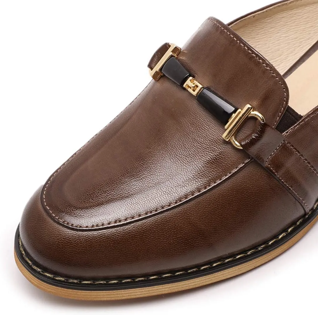 Mona flying Women Leather Mules Shoes Backless Slip On Loafer Low Heel Flats Summer Slide