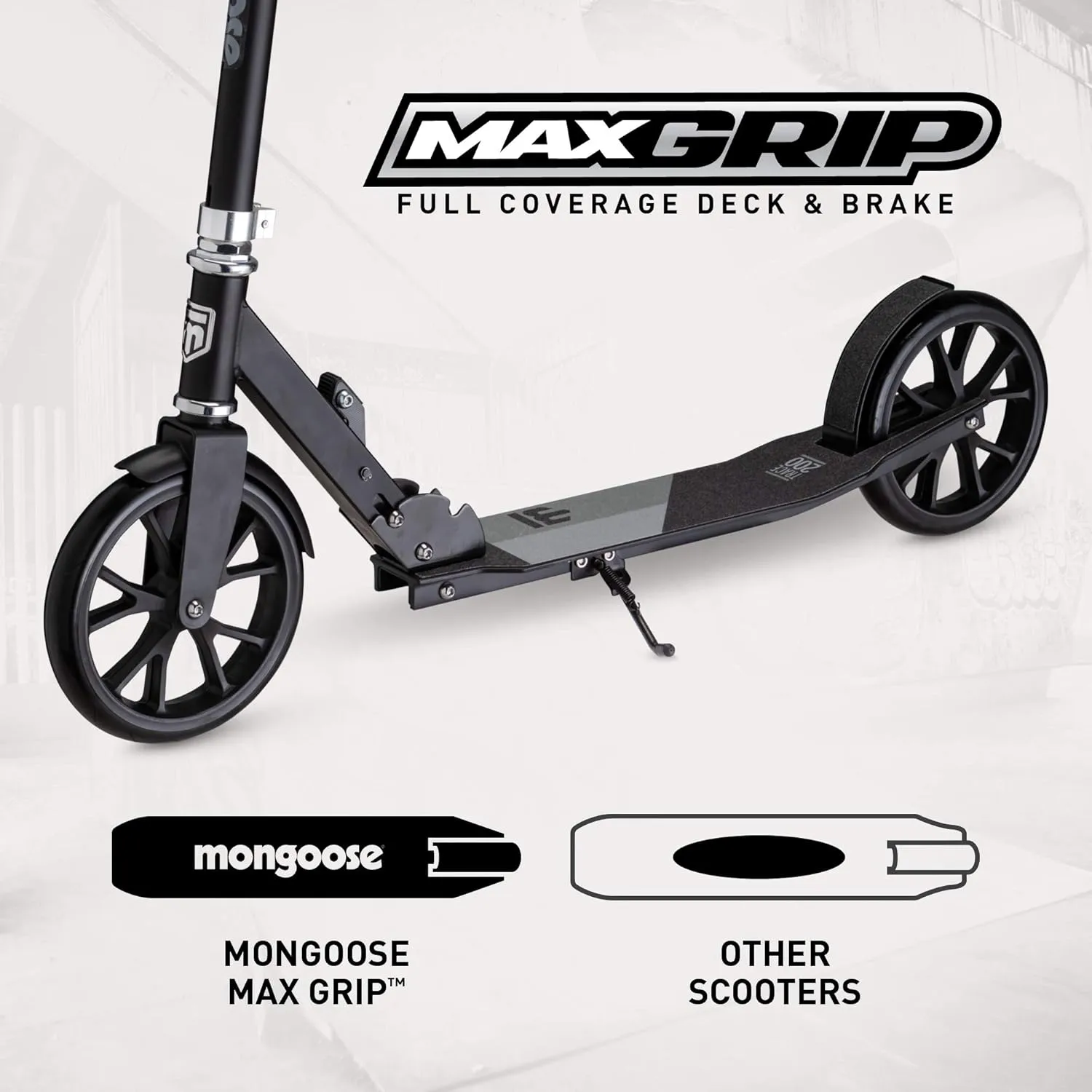 Mongoose Trace Kick Scooter for Youth Adult Boys and Girls, Quick-Release, Lightweight & Easy Folding Scooter, Bike Style Grips, Supports 176 lb Up to 220 lbs