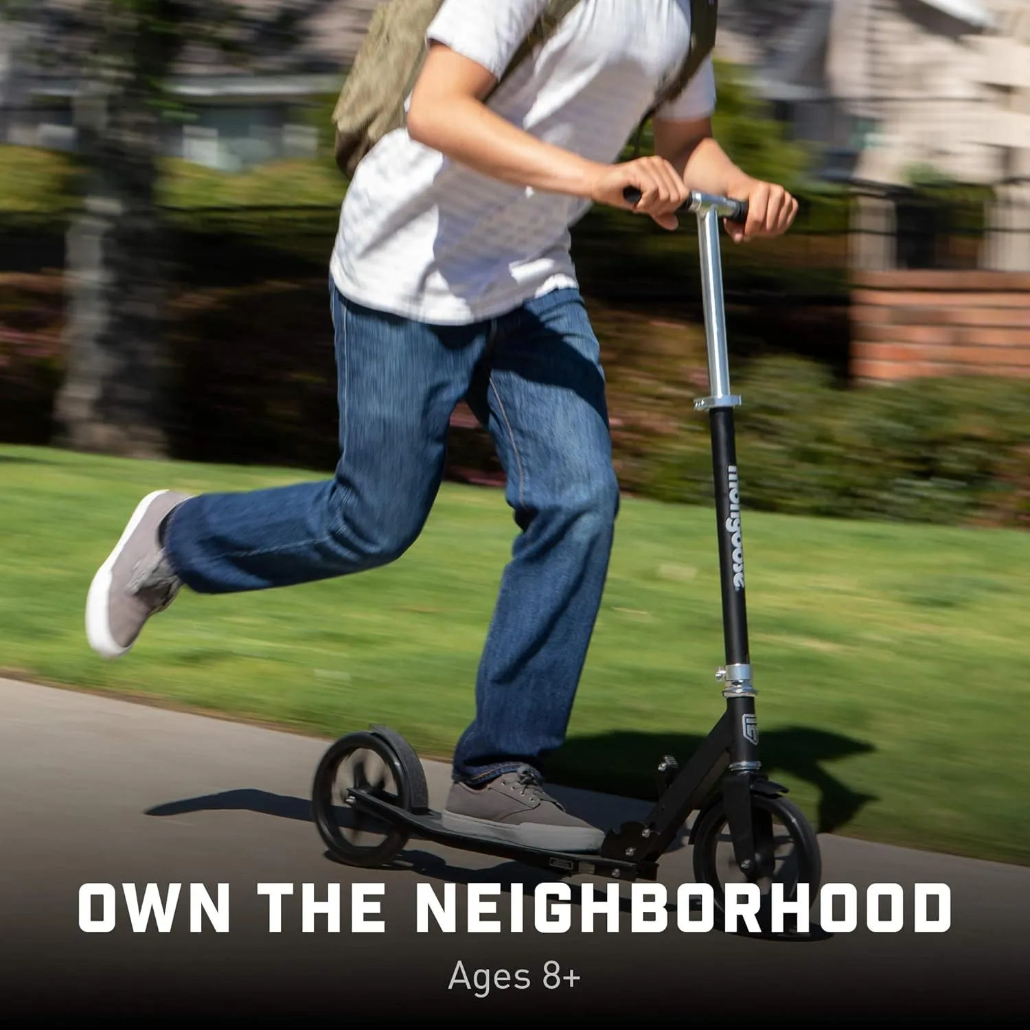 Mongoose Trace Kick Scooter for Youth Adult Boys and Girls, Quick-Release, Lightweight & Easy Folding Scooter, Bike Style Grips, Supports 176 lb Up to 220 lbs