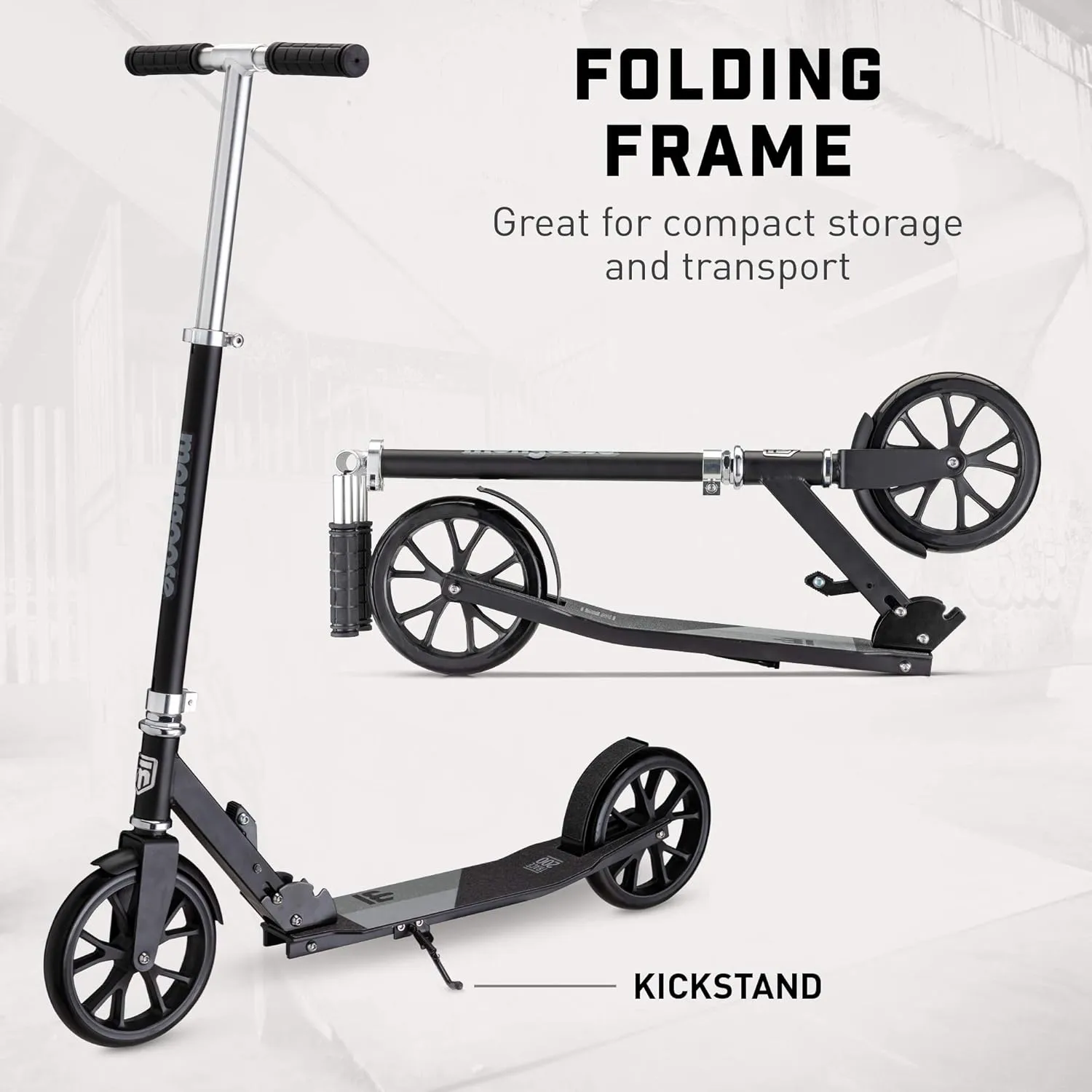Mongoose Trace Kick Scooter for Youth Adult Boys and Girls, Quick-Release, Lightweight & Easy Folding Scooter, Bike Style Grips, Supports 176 lb Up to 220 lbs