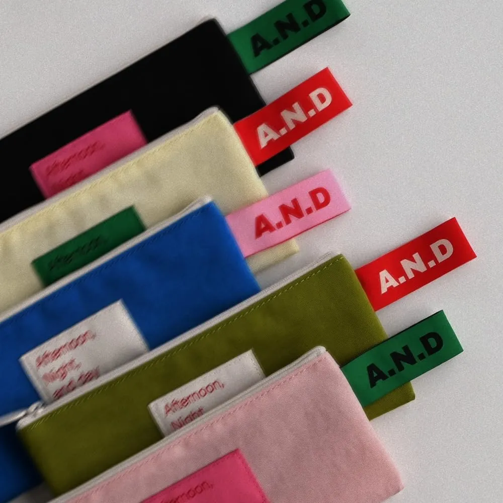 Monolike Afternoon Night and Day flat pen case, Green - Pencil Pouch, Portable Pencil Bag, Pencil Case, Office Pouch case