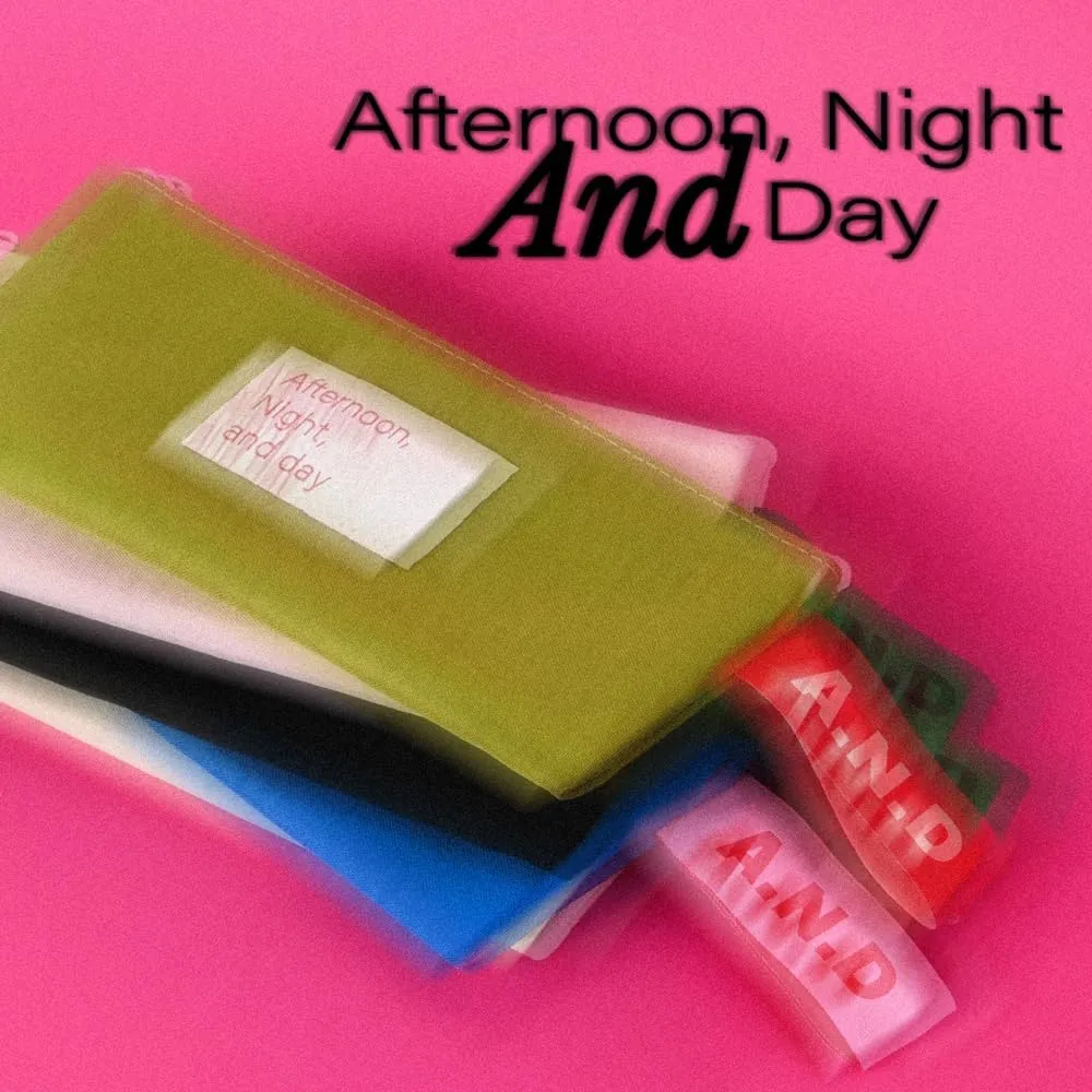Monolike Afternoon Night and Day flat pen case, Green - Pencil Pouch, Portable Pencil Bag, Pencil Case, Office Pouch case
