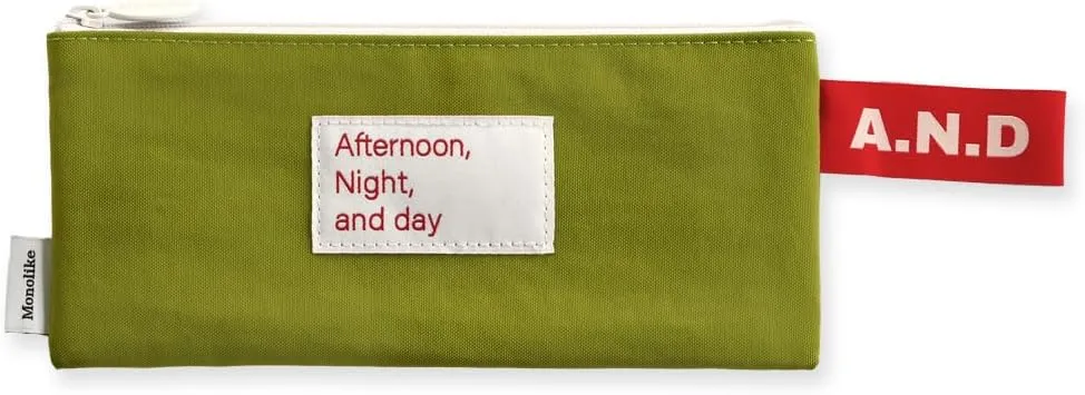 Monolike Afternoon Night and Day flat pen case, Green - Pencil Pouch, Portable Pencil Bag, Pencil Case, Office Pouch case