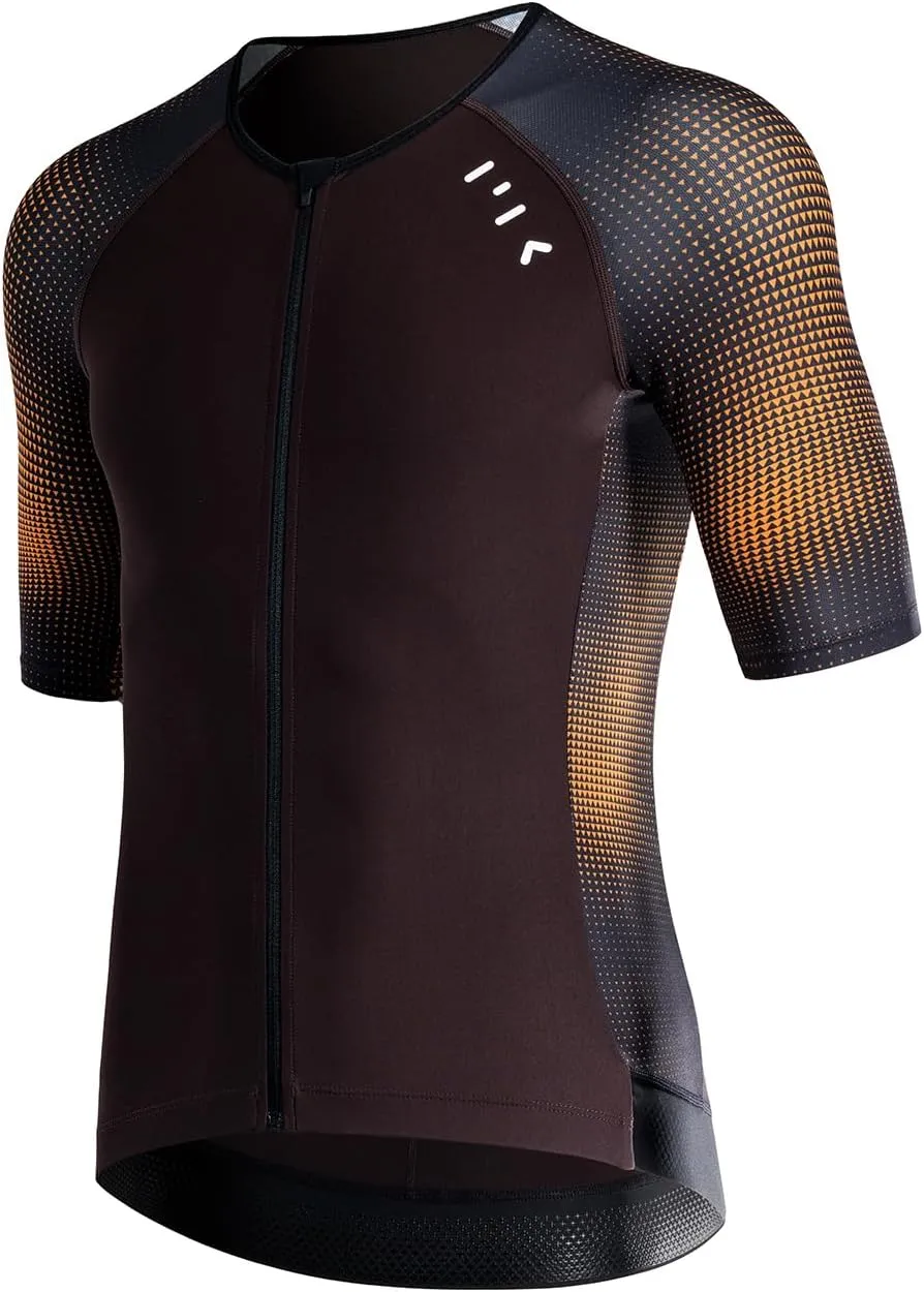 MY KILOMETRE Men's Triathlon Top Full Zip Short Sleeve Tri Shirt, Quick-Dry, UPF 50  Protection with Reflective Back Pockets