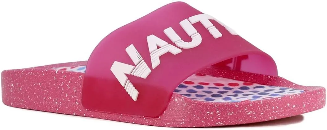 Nautica Women's Athletic Slide Sandals - Comfort Slip-On Shower Shoes, Quick-Dry Beach Sandals, Non-Slip Boat Slides for Pool & Casual Wear