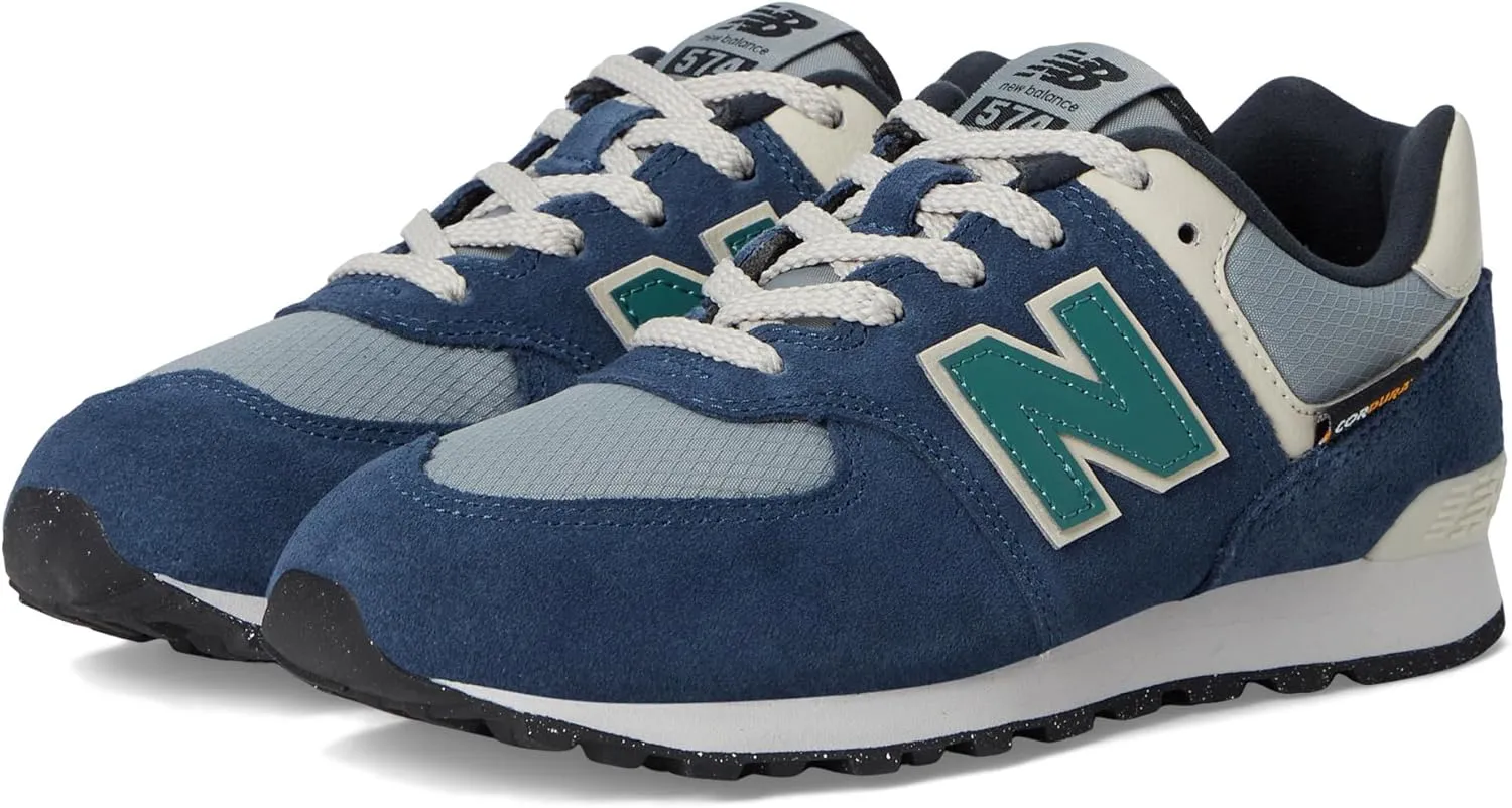 New Balance Kids 574 V1 70s Racing Lace-up Sneaker, Nb Navy/Slate Gray, 6.5 Wide US Unisex Big