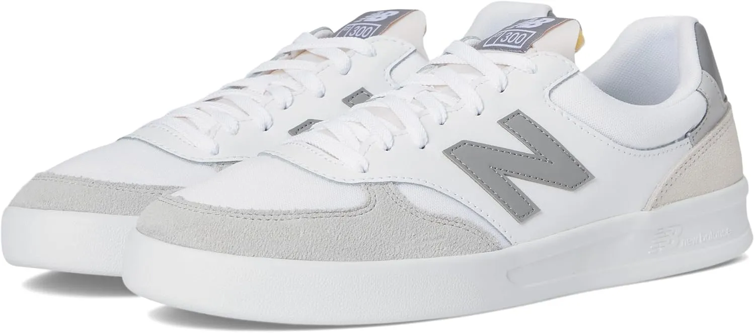 New Balance Men's 300 V3 Court Sneaker, White/Slate Grey/0, 7.5 Wide