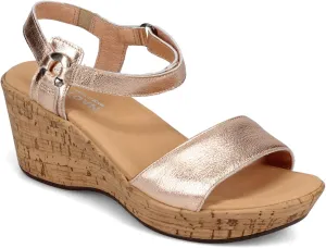 New Naot Women's Pier Resort Wedge Sandal Soft Rosegold Leather 39