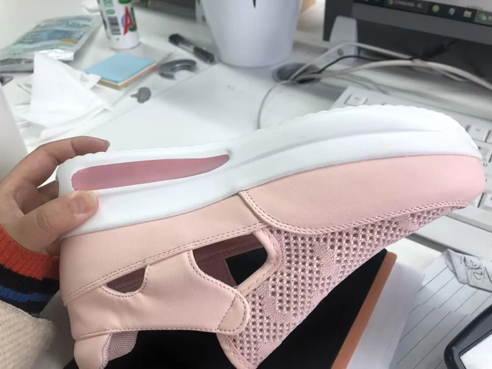 NHBEOEN Women's Orthopedic Shoes,Casual Breathable Mesh Flat Sneakers,Round Toe Thick Heel Buckle Hook Loop Work Shoes