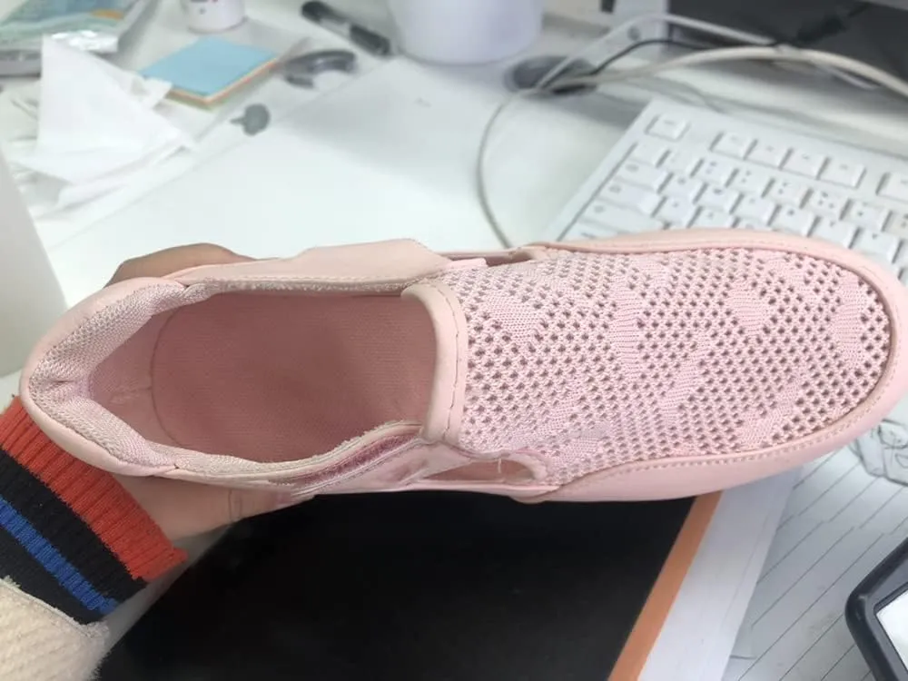 NHBEOEN Women's Orthopedic Shoes,Casual Breathable Mesh Flat Sneakers,Round Toe Thick Heel Buckle Hook Loop Work Shoes