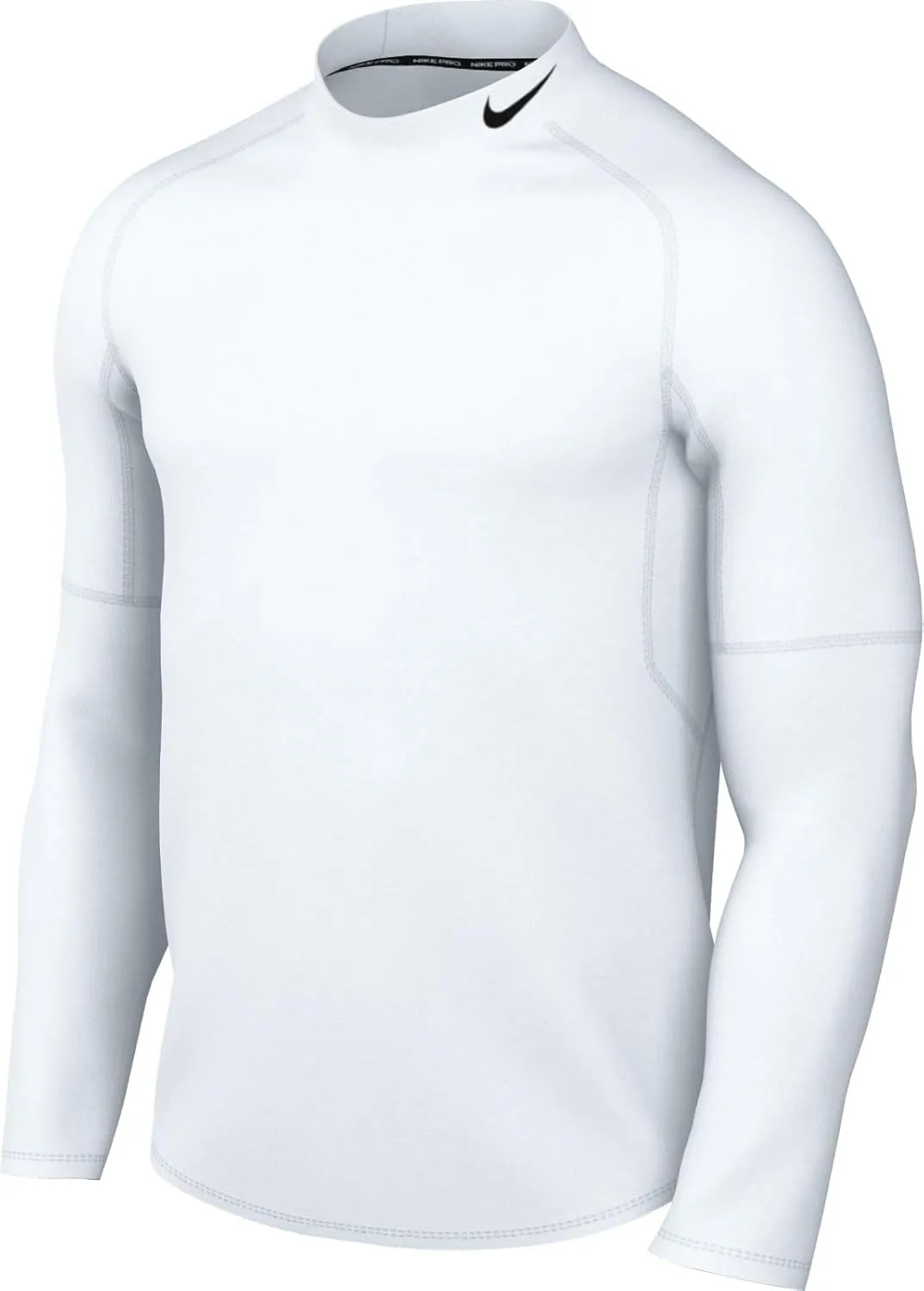 Nike Pro Men's Dri-FIT Fitness Mock-Neck Long-Sleeve Top (White/Black, FB7908-100) Size Small