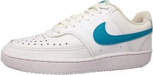 Nike Women's Court Vision Low Sneaker, White/Oracle Aqua-White, 5