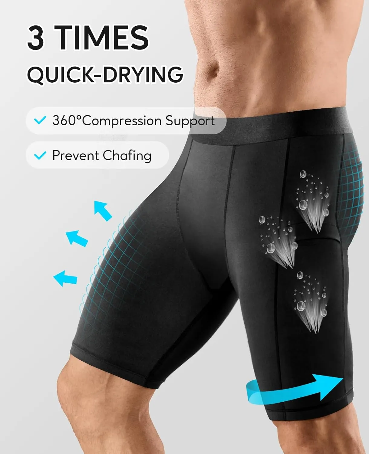 Niksa 1/2/4/5 Pack Compression Shorts Men, Spandex Running Shorts Athletic Workout Sport Performance Baselayer Underwear