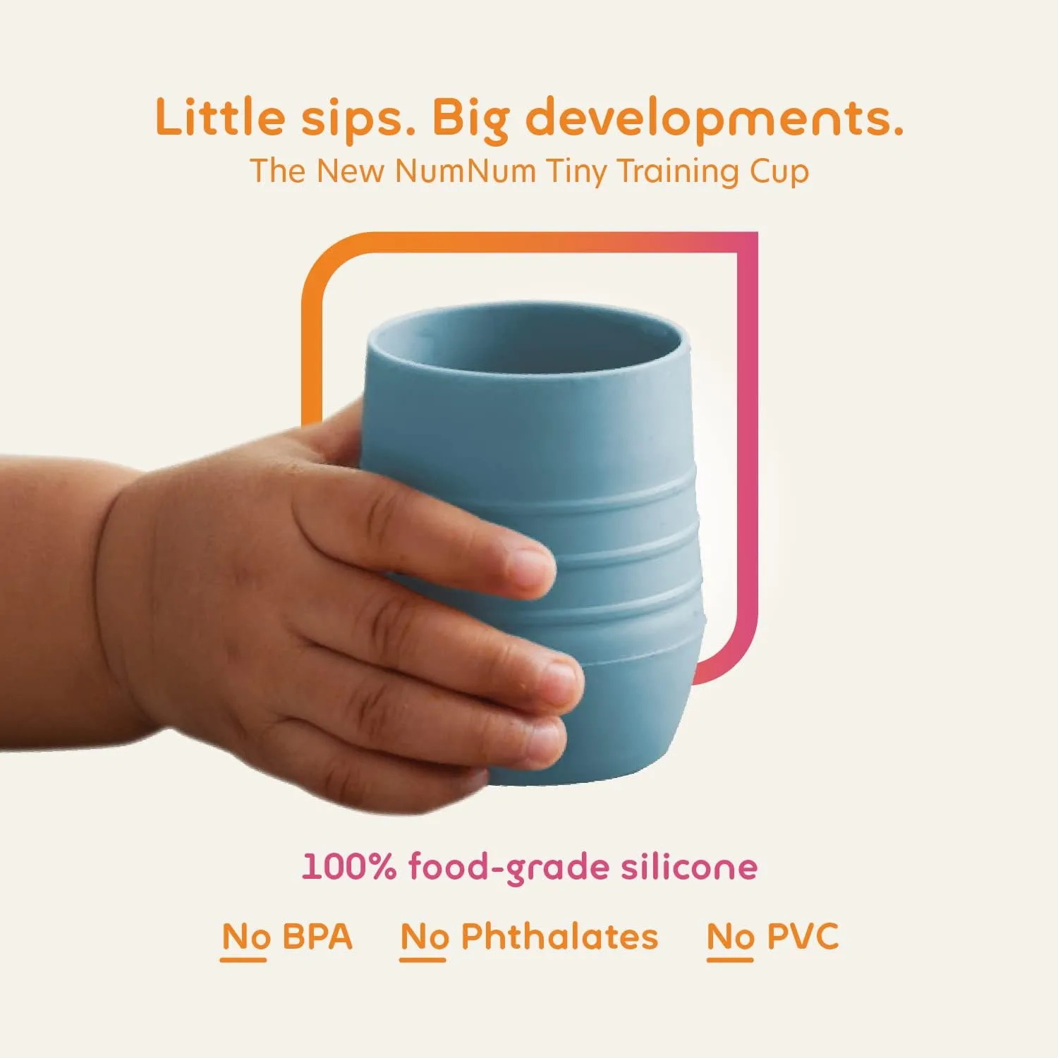 NumNum Cup for Ages 4  months - 2oz Non-Slip & Easy To Grip Training Cups, Perfect for Drinking & Self Feeding Skills, 2 Cups, Blue/Glacier Green