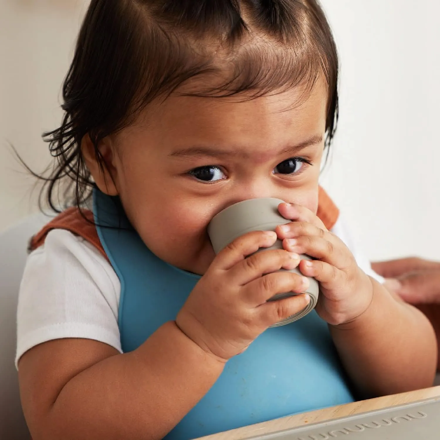 NumNum Cup for Ages 4  months - 2oz Non-Slip & Easy To Grip Training Cups, Perfect for Drinking & Self Feeding Skills, 2 Cups, Blue/Glacier Green