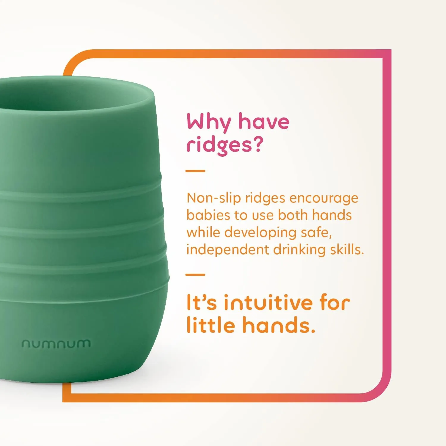 NumNum Cup for Ages 4  months - 2oz Non-Slip & Easy To Grip Training Cups, Perfect for Drinking & Self Feeding Skills, 2 Cups, Blue/Glacier Green