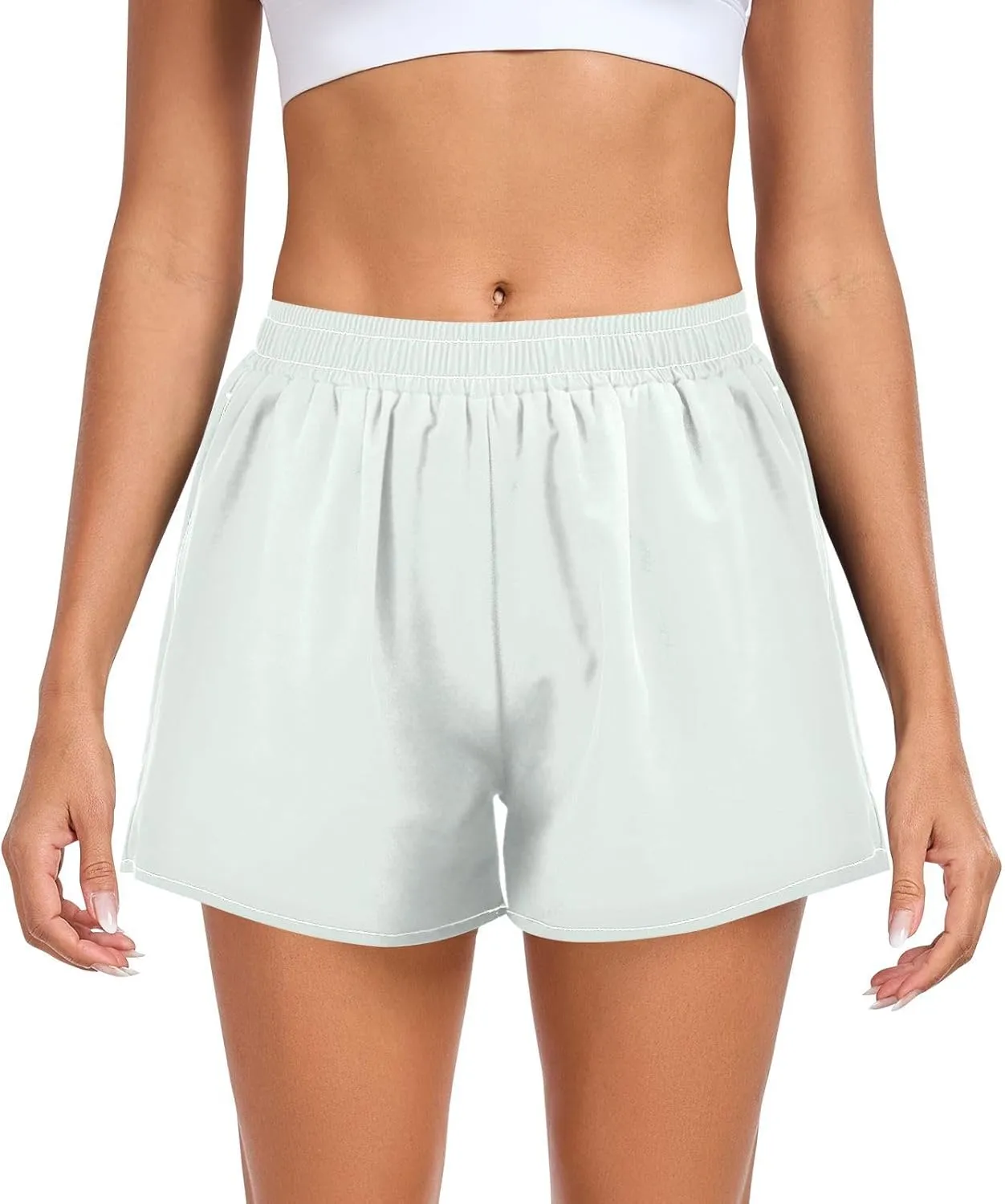 ODAWA Misty Rose Women's Basketball Shorts, Quick Dry Womens Swim Shorts Small
