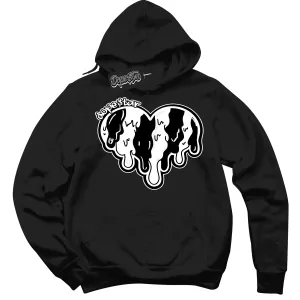 Off Noir Toe 1s Sneaker Hoodie Melting Heart Graphic