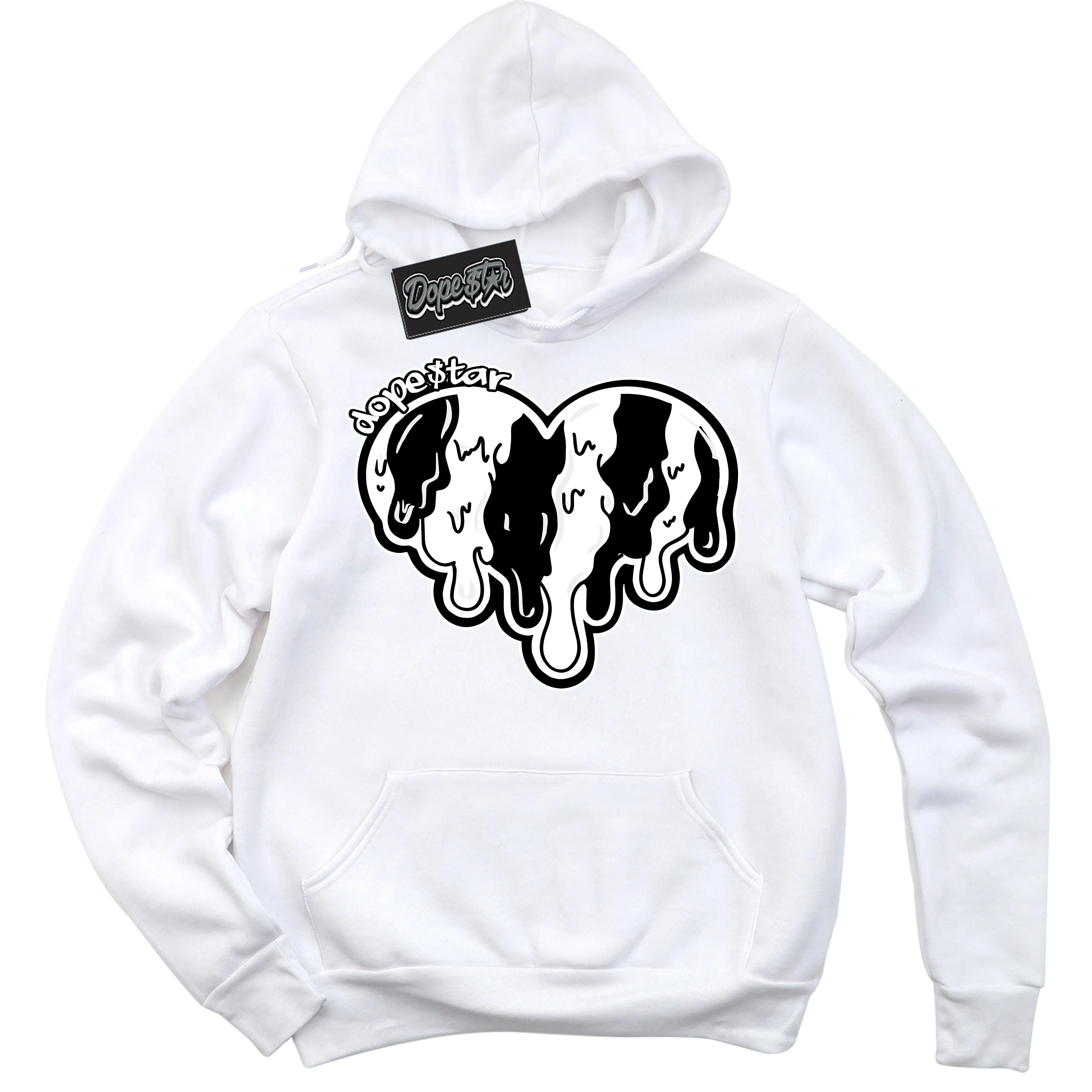 Off Noir Toe 1s Sneaker Hoodie Melting Heart Graphic