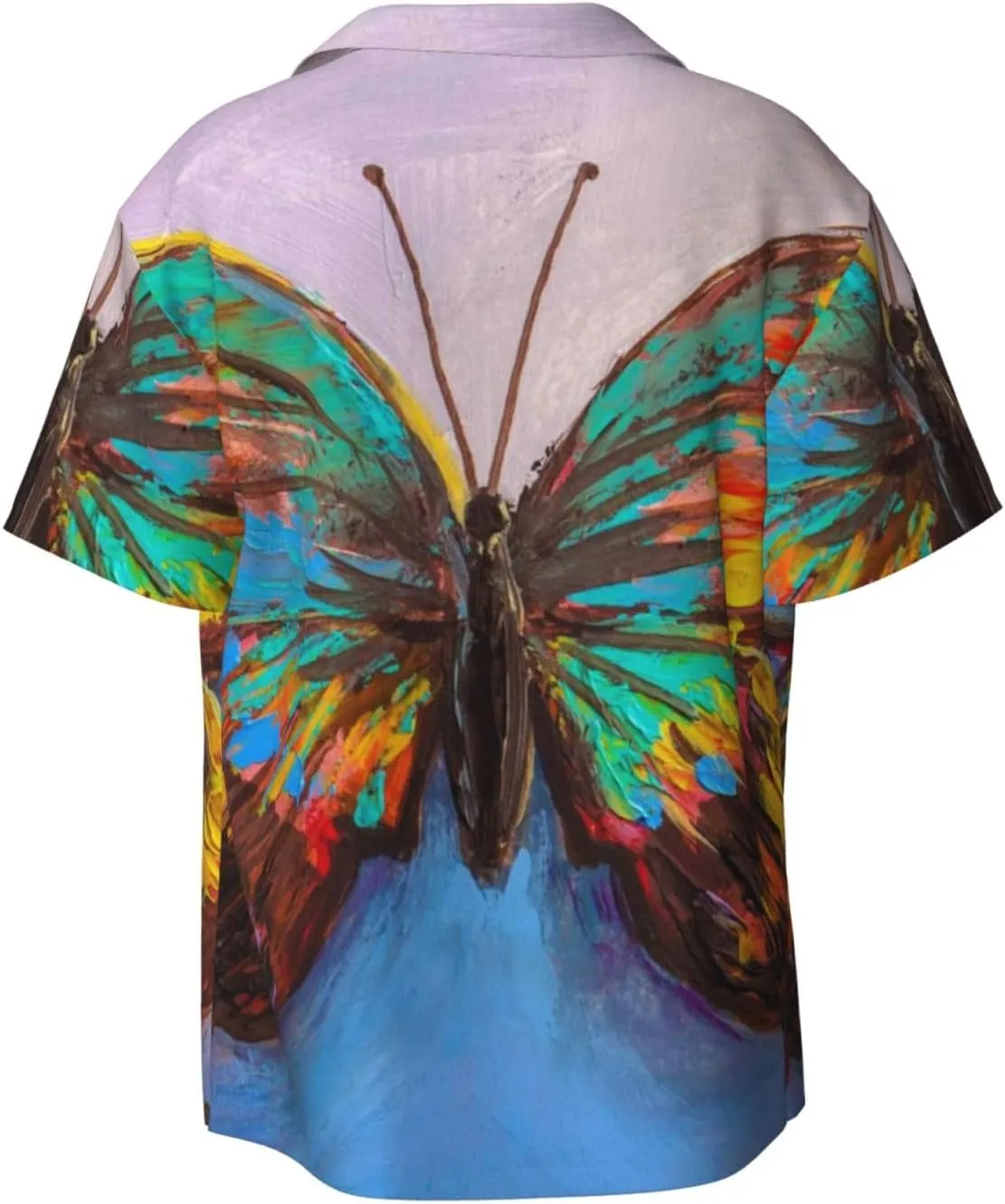 Oil Painting Beautiful Butterfly for Wrinkle Moisture-Wicking Eco Fabric Modern Slim Fit for Casual Office
