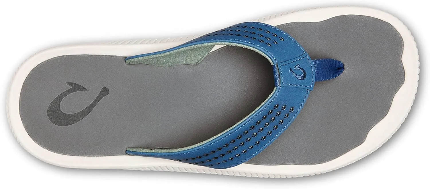 OLUKAI Ulele Men's Beach Sandals, Water Resistant Flip Flops, Arch Support & Comfort Fit, Lightweight & Durable, Enhanced Grip & Traction