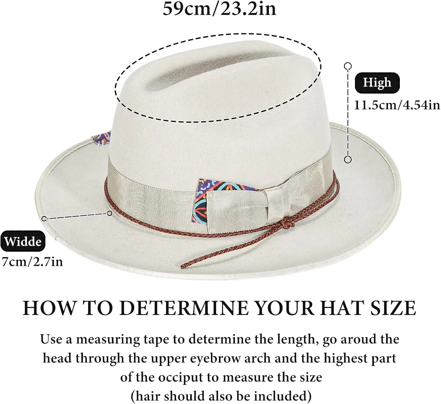 Open Road Hat Fedora Hat Pure Wool Felt Hat Vintage Rancher Hat Airway Vented Panama Hats for Men Women