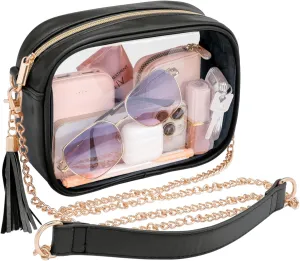 PACKISM Clear Bag for Stadium Events - Cute Clear Purse for Women Crossbody & Adjustable Chain for Sports Games Concerts