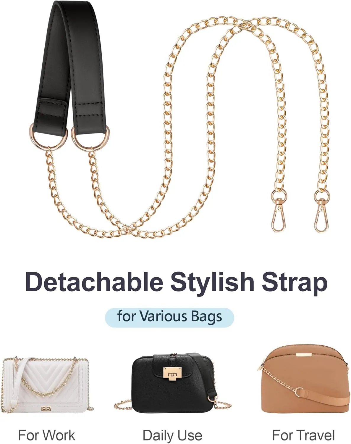 PACKISM Clear Bag for Stadium Events - Cute Clear Purse for Women Crossbody & Adjustable Chain for Sports Games Concerts