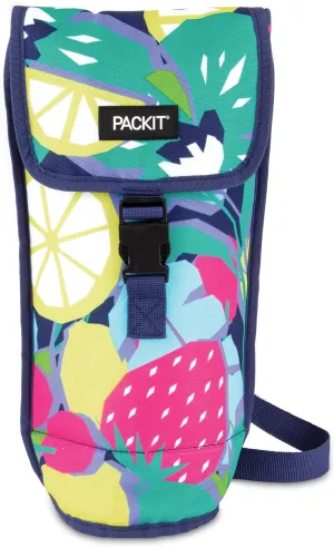 PackIt Freezable Wine Bag, Fruitopia, Built with EcoFreeze Technology, Foldable, Reusable, Shoulder Strap with Buckle Closure, Perfect for Adults and Drinks On-the-Go