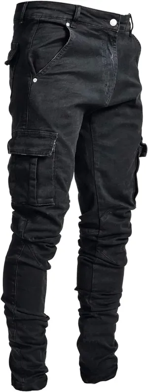 Pantete Mens Slim Fit Jeans 7 Pockets Stretch Skinny Denim Pencil Pants Nova Fashion