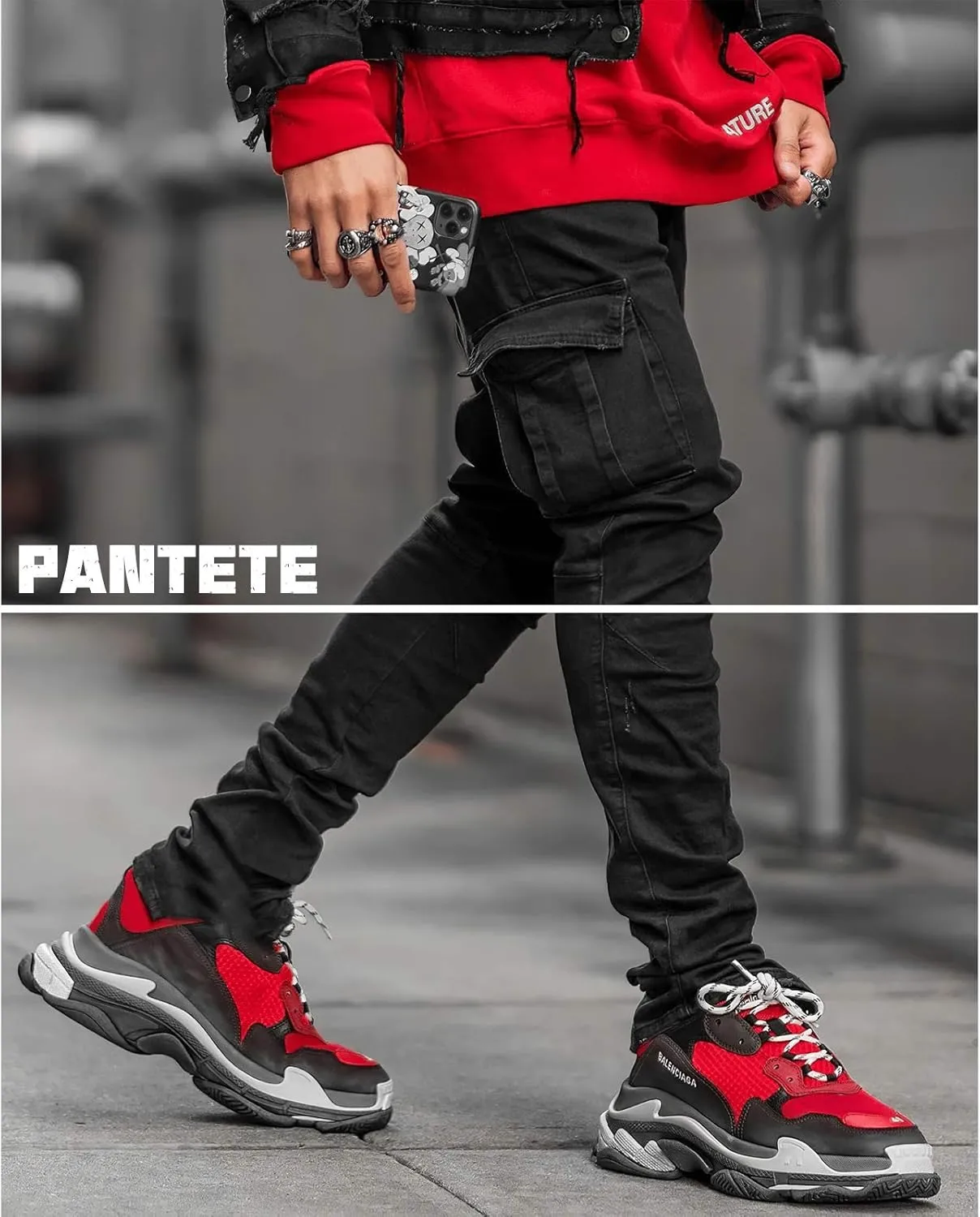 Pantete Mens Slim Fit Jeans 7 Pockets Stretch Skinny Denim Pencil Pants Nova Fashion